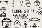Kitchen Tools SVG Illustrations, a Food Illustration by HalieKStudio (Thumbnail 1 of 9)