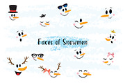Snowman Faces clip art, a Decorative Illustration by Rasveta (Thumbnail 2 of 3)