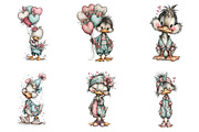 Quirky Valentine Day Duck Clipart, an Illustration by SinaCreation (Thumbnail 4 of 11)