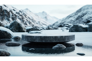 Circular Stone Platform On A Frozen