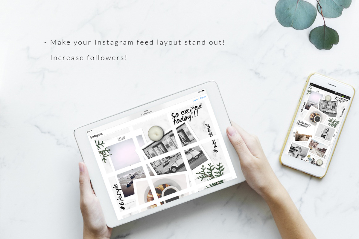Instagram PUZZLE template-InstantPic, a Social Media Template by CreativeFolks (Photo 3 of 5)
