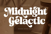 Midnight Gelactic Modern Retro Serif, a Serif Font by Letterena Studios (Thumbnail 1 of 15)