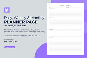 Generic Notes Planning Pages Planner, a Stationery Template by shahsoft
