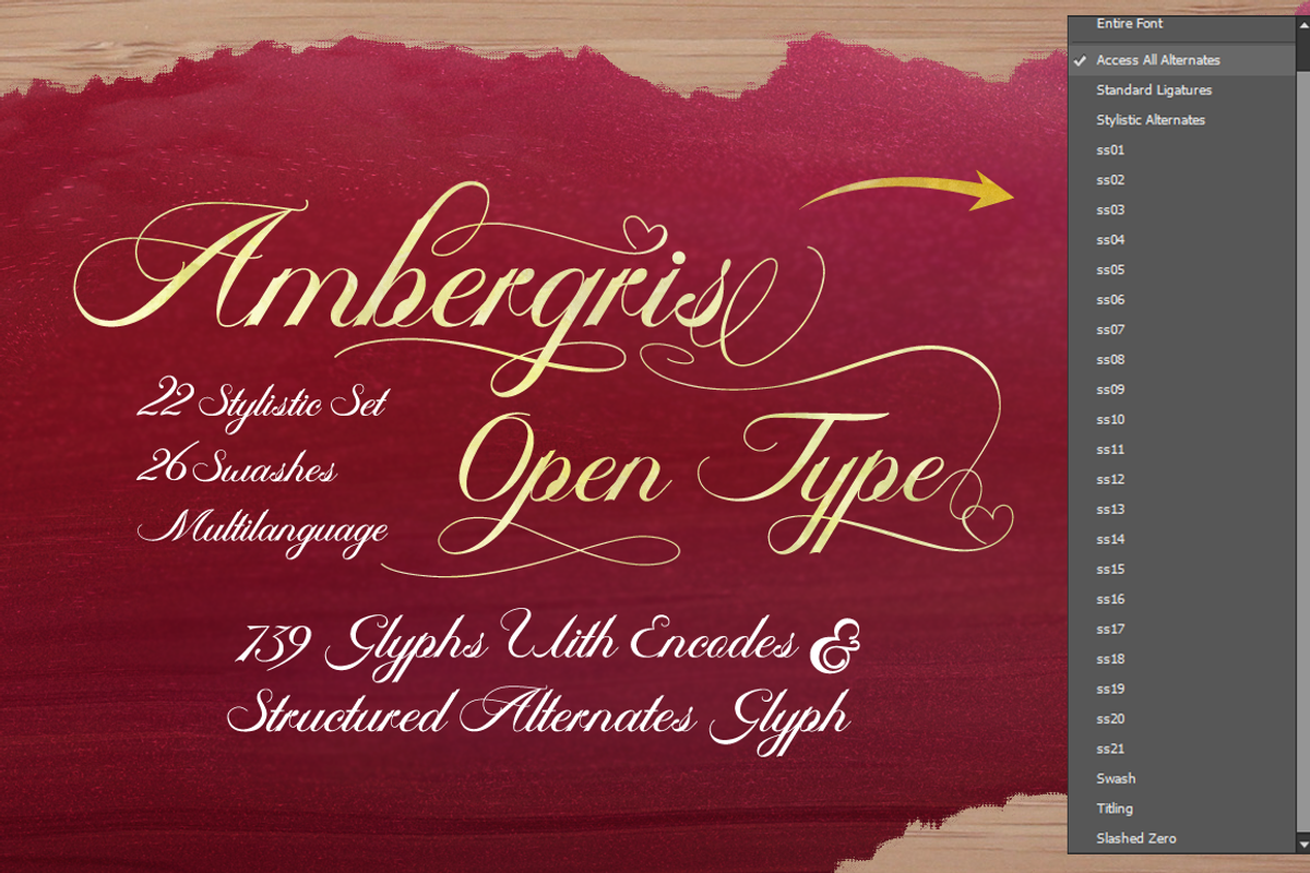 Ambergris Script preview 4