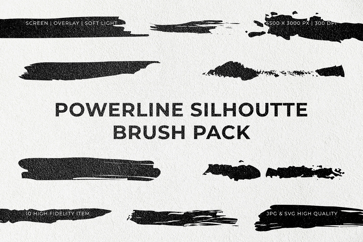 Powerline Silhouette Brush Pack, an Object Graphic by Pitchlook.Studio