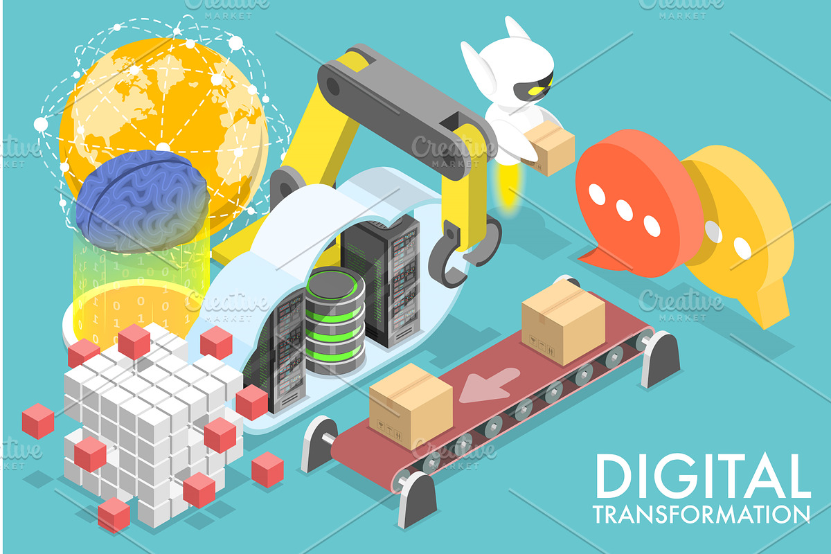 Digital Transformation, a Technology Illustration by AndriiStore