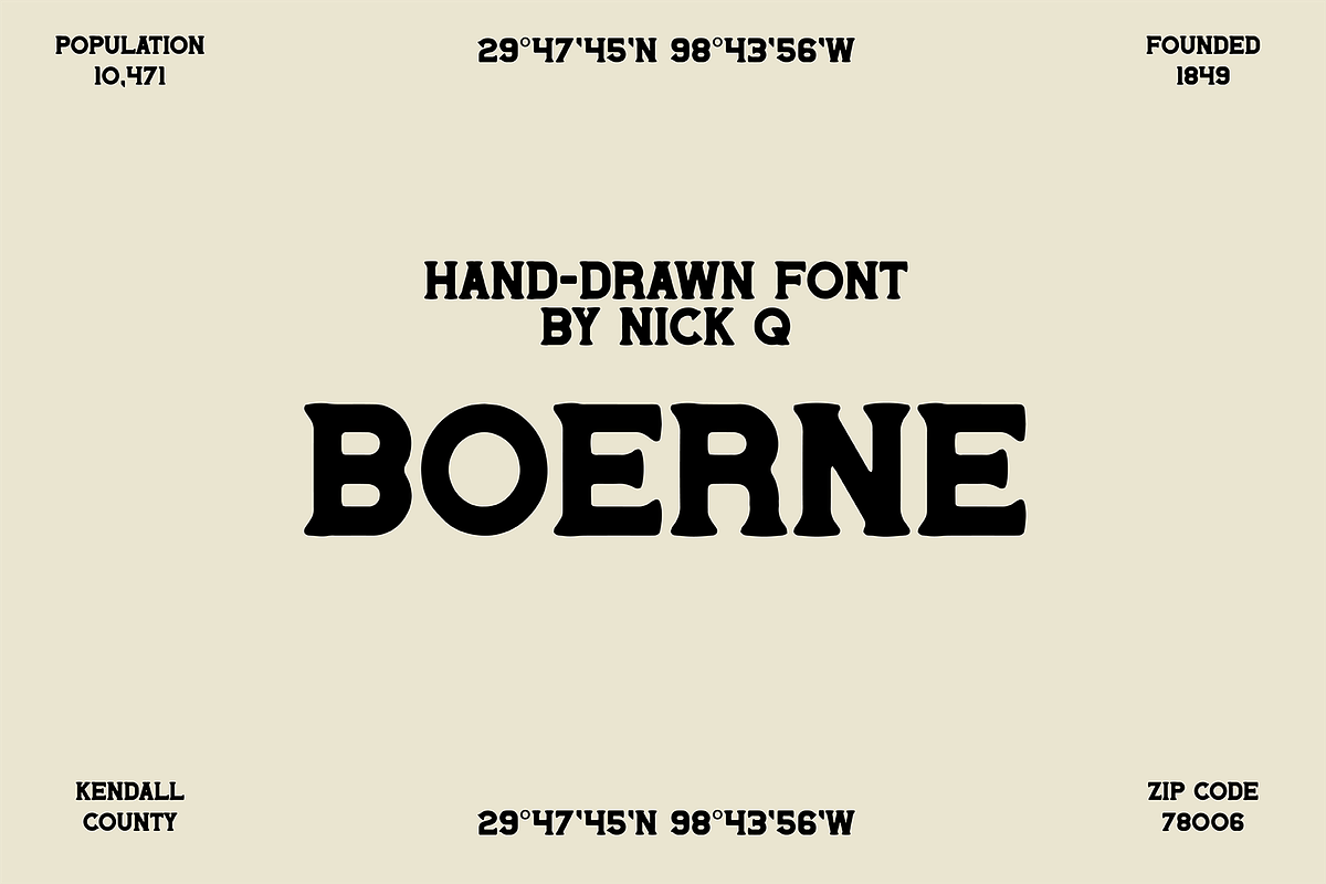 Boerne Hand Drawn Font, a Sans Serif Font by nickqtx (Photo 1 of 4)