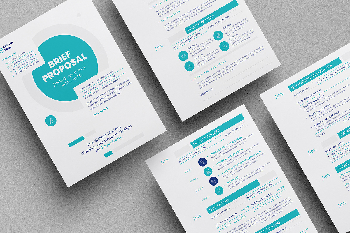 Brief Proposal Template, a Stationery Template by Designsoul14 (Photo 4 of 4)