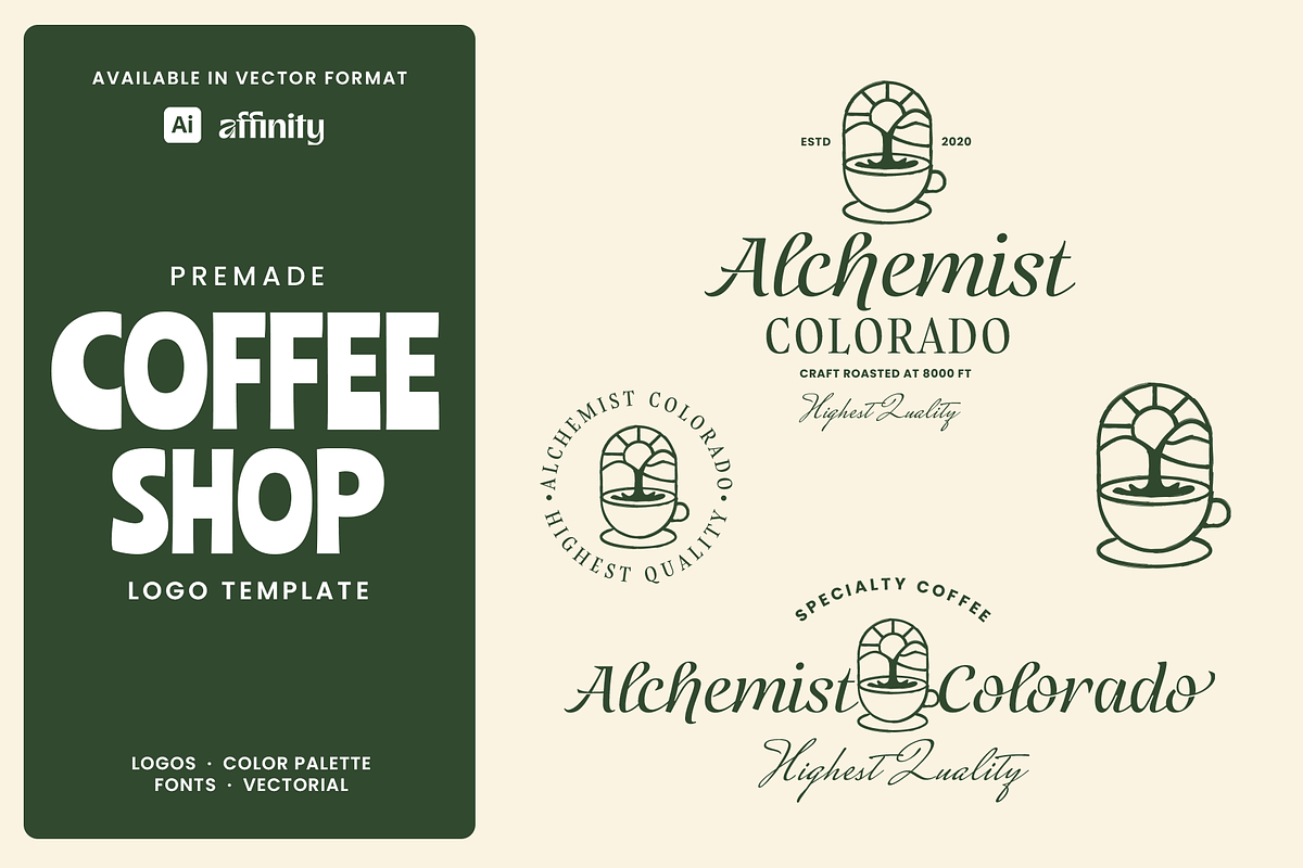 Coffee Waterfall Logo Template, a Branding & Logo Template by Headfonts (Photo 1 of 3)