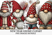 New Year Gnome Clipart, an Illustration by Craft Nest (Thumbnail 1 of 9)