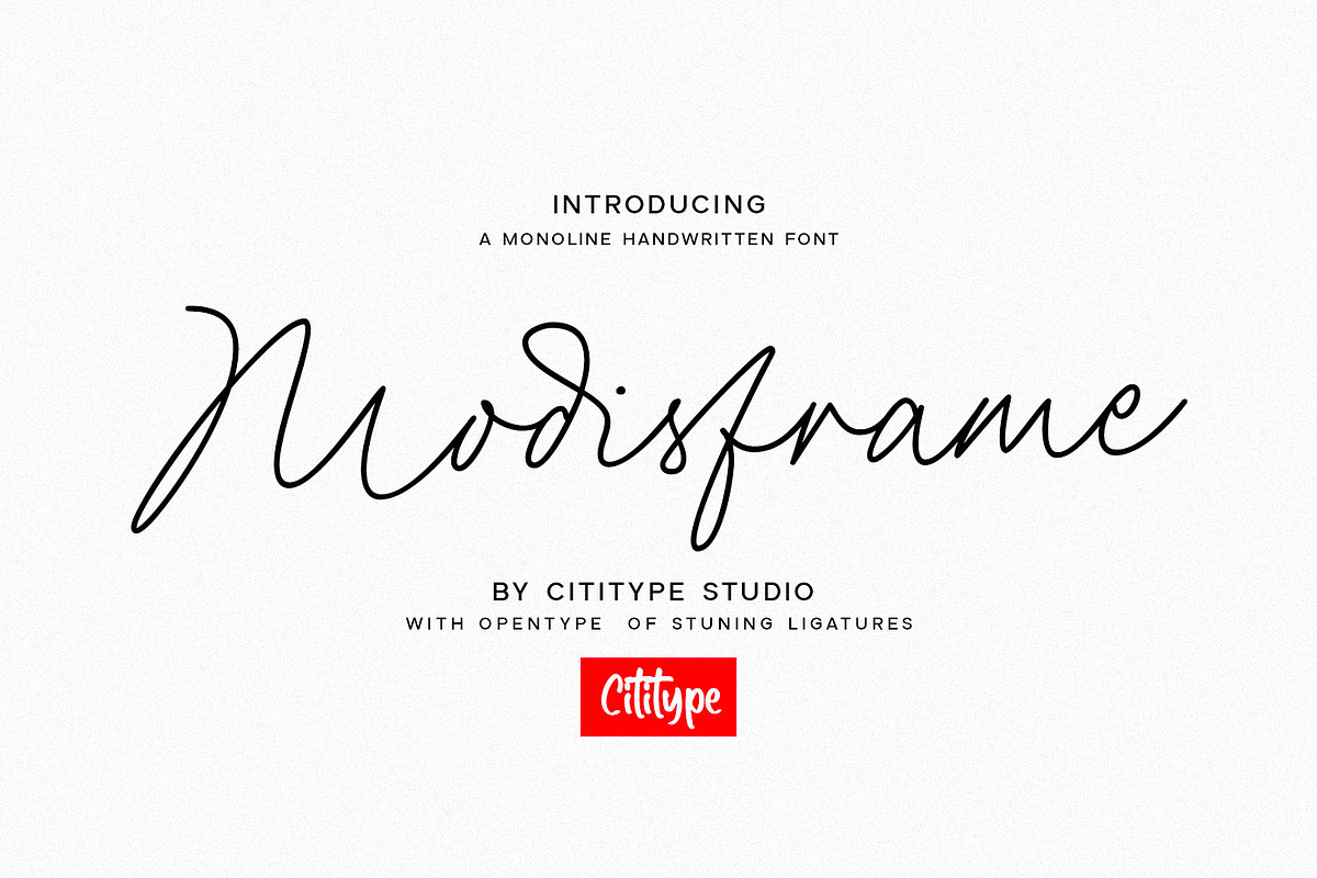 Modisdframe - Monoline Handwritten, a Handwritten Font by Cititype