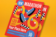 Red Quirky 10K Marathon Flyer Set, a Flyer Template by graphicook (Thumbnail 2 of 3)