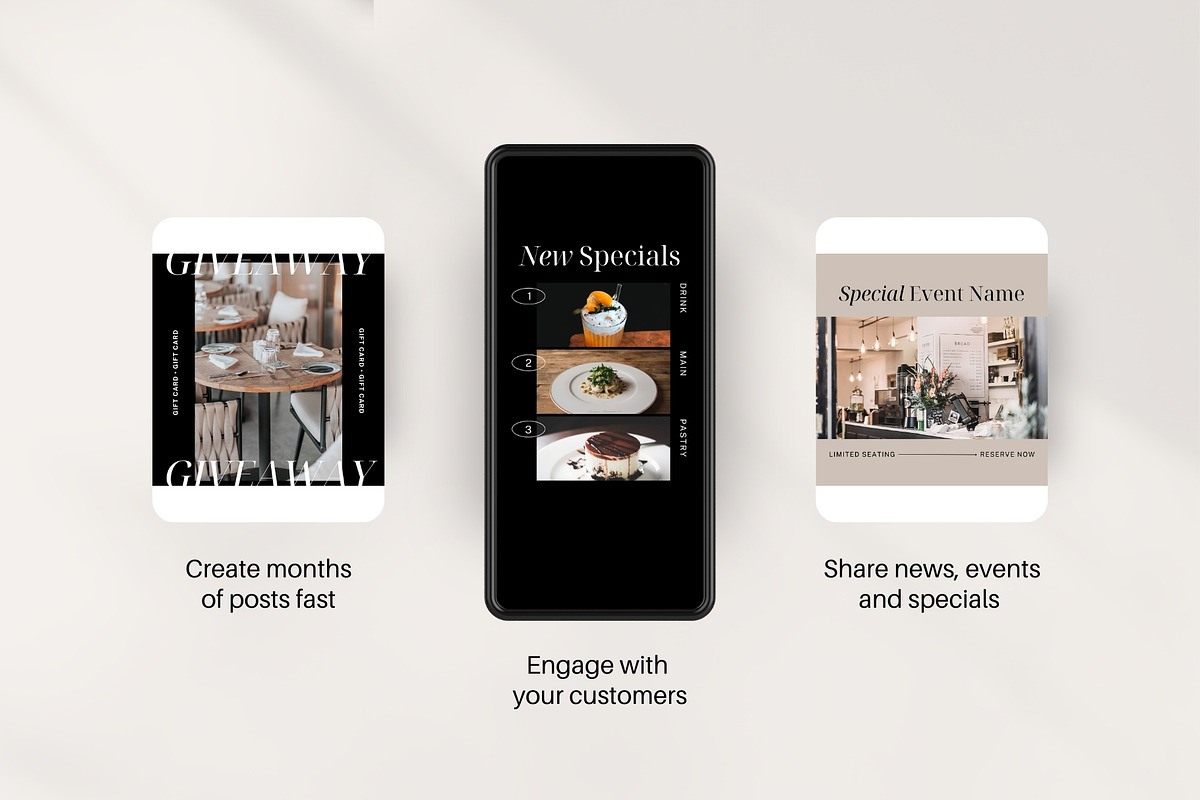 Restaurant Instagram Kit | Canva, a Social Media Template by Rose & Co. (Photo 5 of 7)
