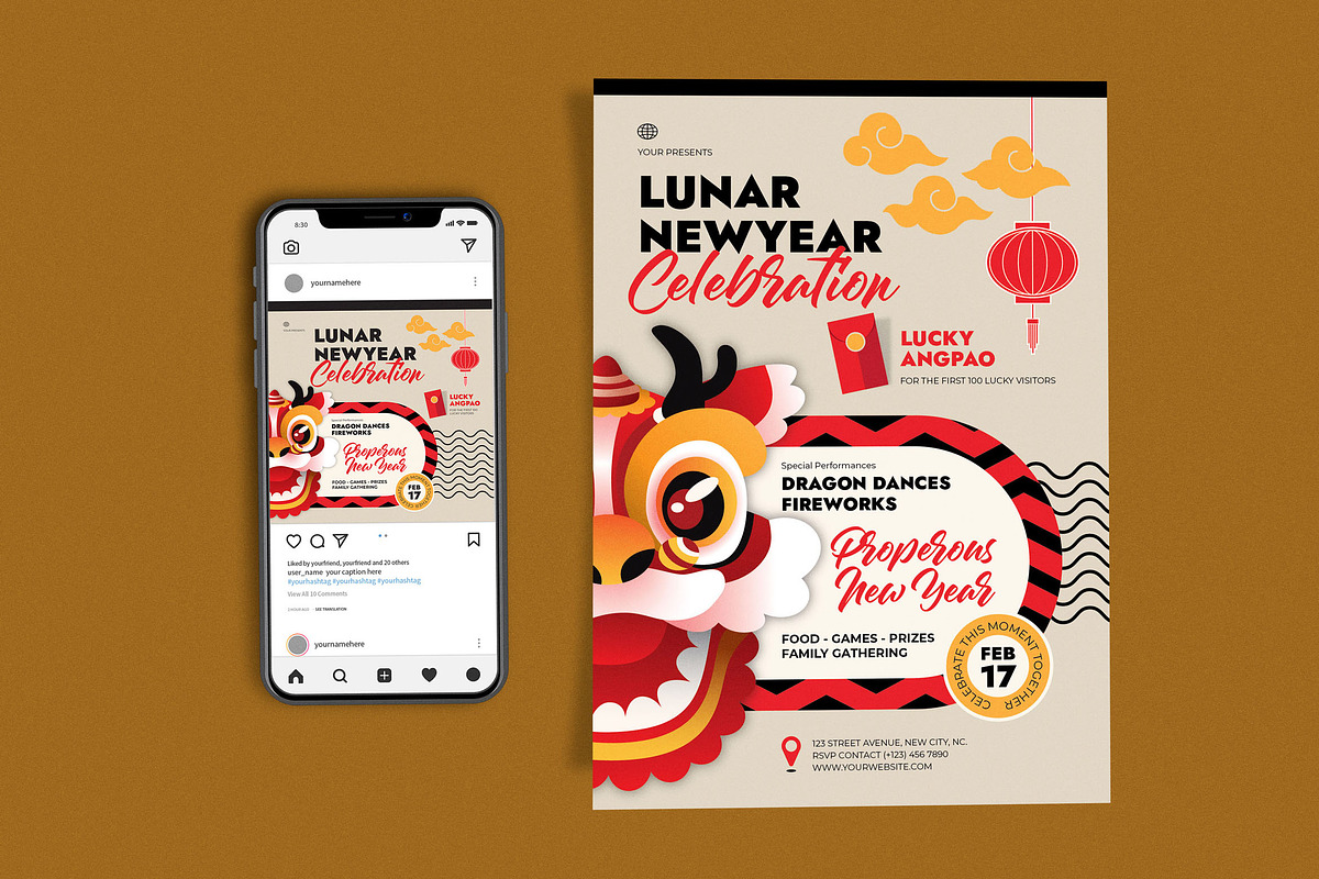 Lunar New Year Celebration, a Flyer Template by Me55enjah Design (Photo 1 of 4)