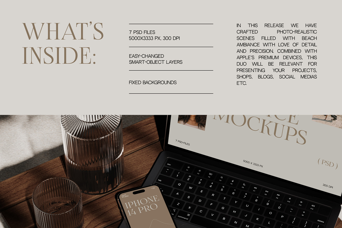 Beach Sand Edition | Device Mockups, a Device Mockup by lehit.studio (Photo 2 of 9)