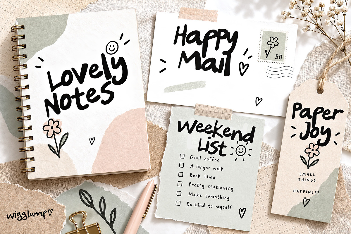 WIGGLUMP - Playful Display Font, a Handwritten Font by Ckybe's Corner (Photo 9 of 9)