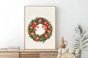 Christmas Wreath Clipart, Hollyhock, an Illustration by SinaCreation (Thumbnail 5 of 7)