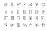 Door Hardware and Installation Icons, an Outline Icon by Tettygreen (Thumbnail 2 of 2)