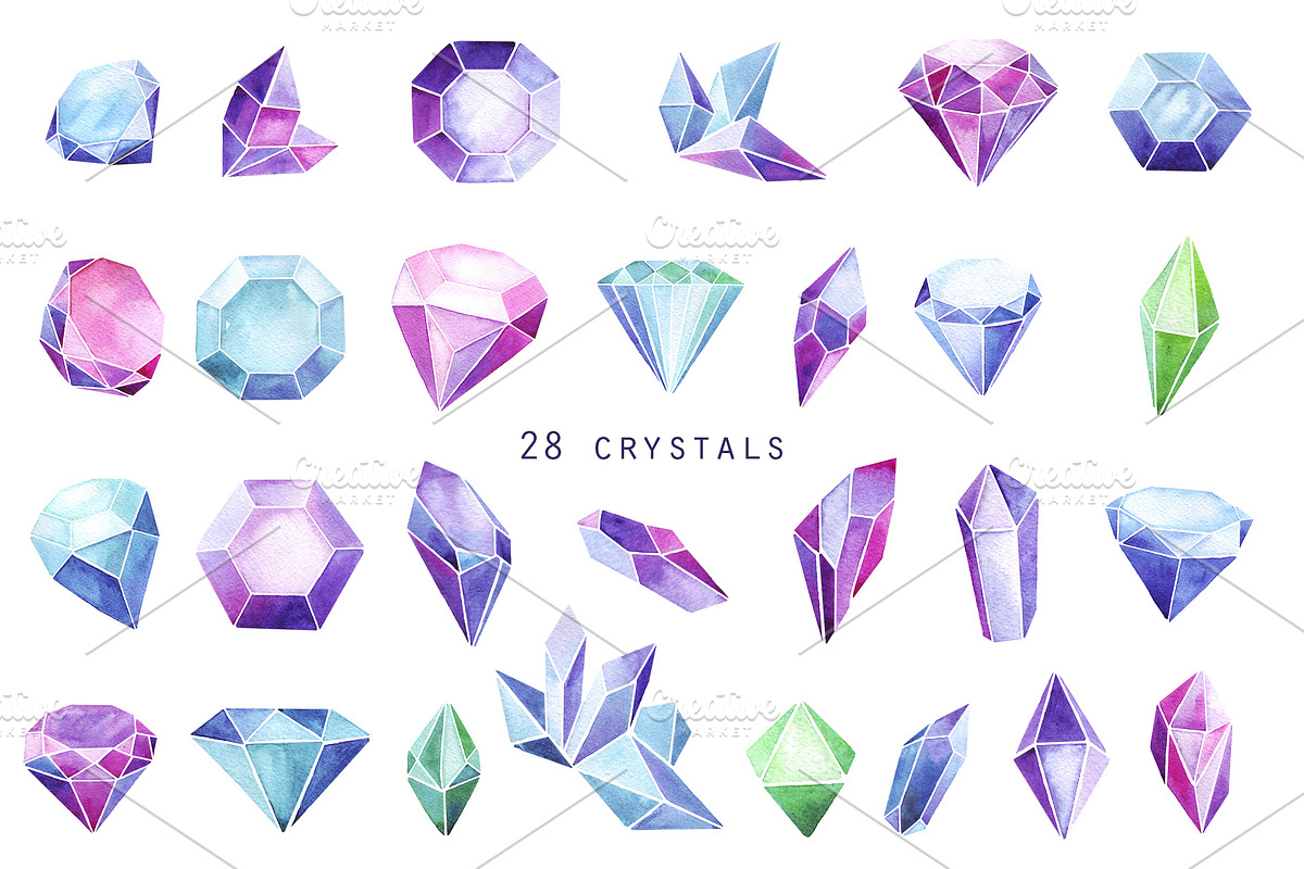 watercolor crystals, an Object Graphic by YuliaBiser (Photo 1 of 4)