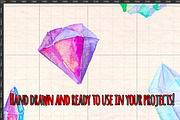 Crystal Gems Watercolor Bundle, an Object Illustration by Violet LeBeaux (Thumbnail 3 of 3)