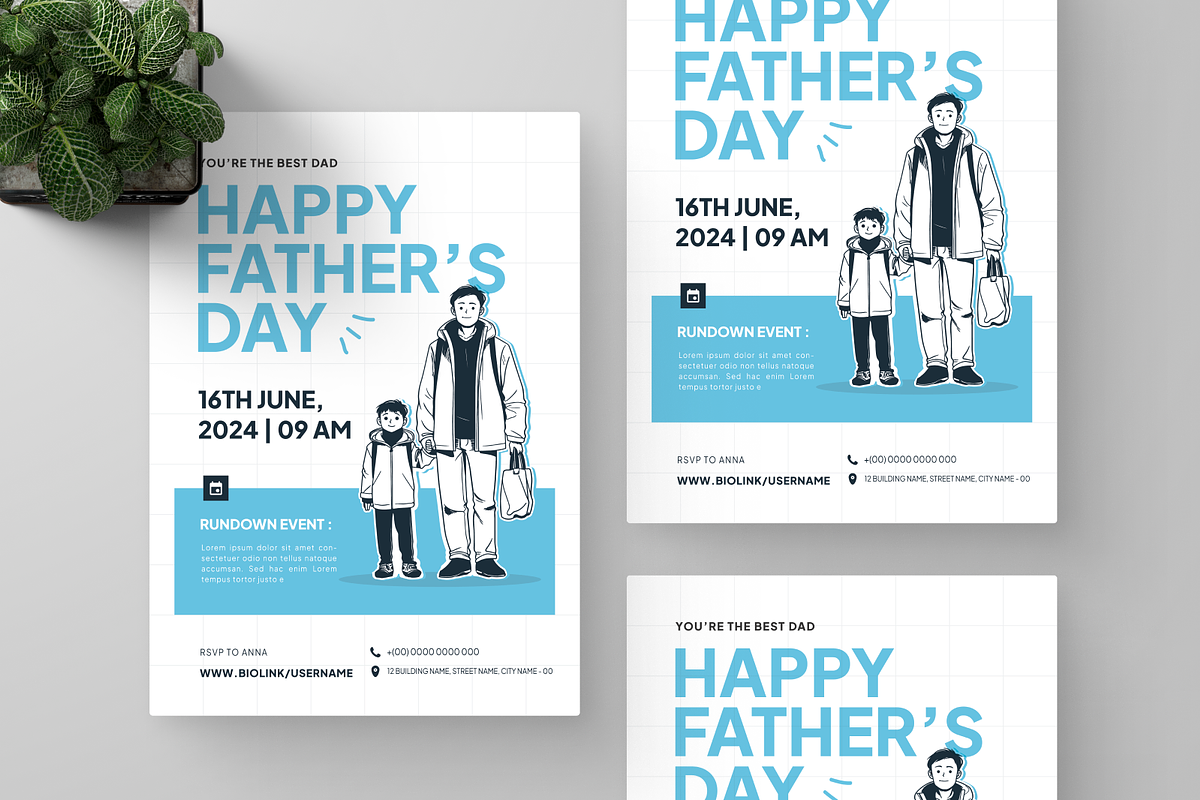 Minimal Father Day Celebration Flyer, a Flyer Template by Annora Studio (Photo 5 of 5)