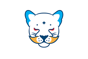 leopard head animal predator line lo, a Branding & Logo Template by devastd