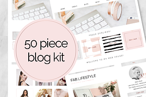 50 Piece Blog Kit Marble & Rose Gold
