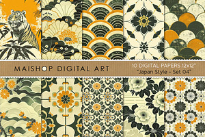 Graceful Asian Repeat Patterns, a Pattern Graphic by Maishop