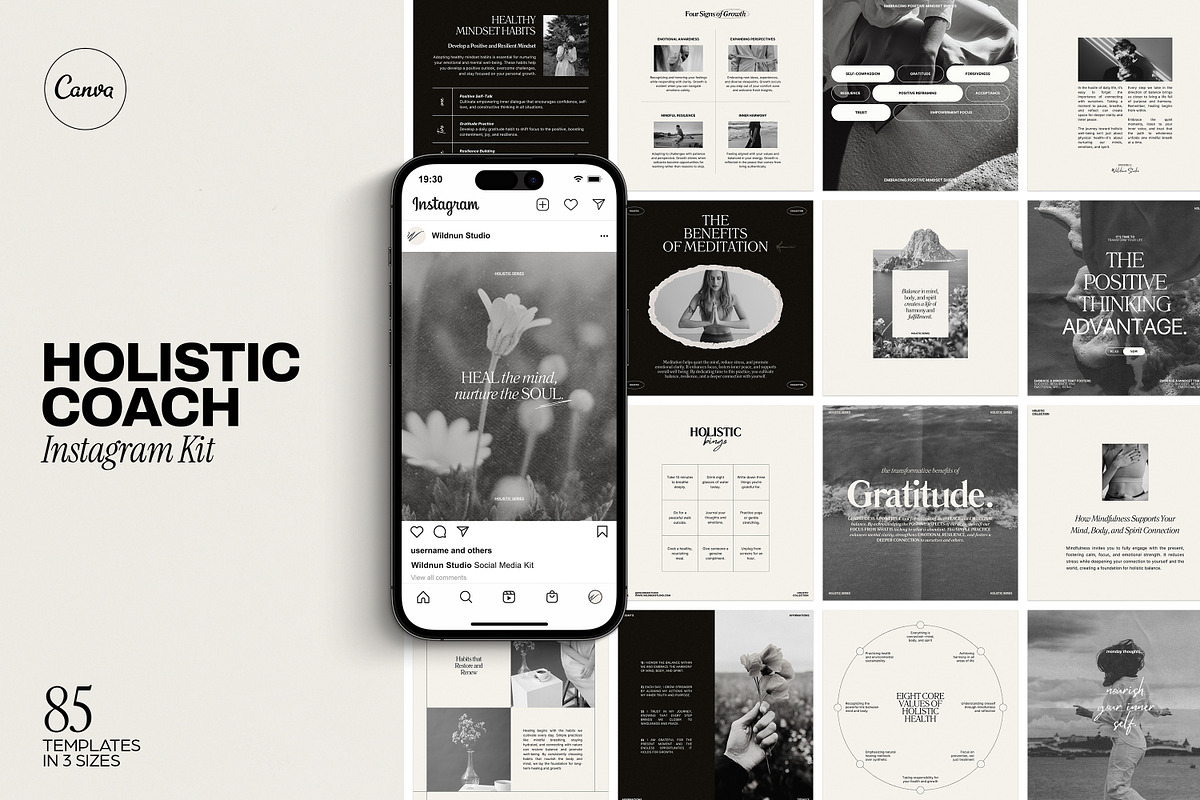 Holistic Coach Instagram Kit, a Social Media Template by Wildnun Studio (Photo 1 of 12)