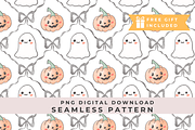 Cute Halloween conquette Ghost, a Decorative Illustration by Anca Digital Vibe (Thumbnail 1 of 5)