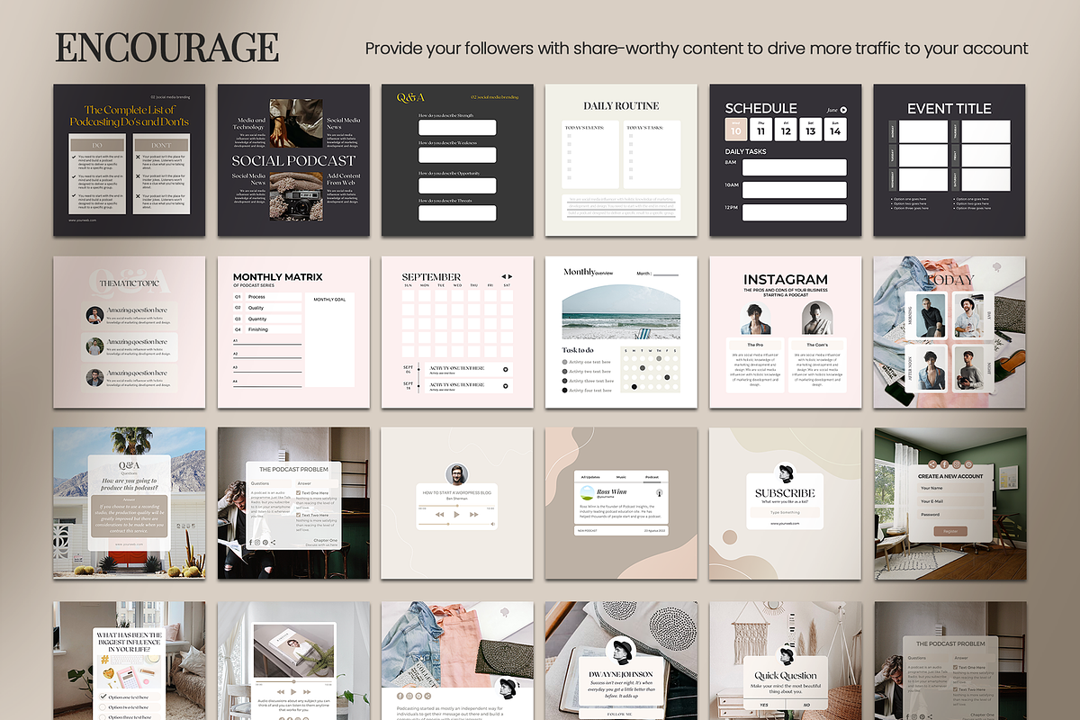 Instagram Podcast Expert CANVA, a Social Media Template by Analogi Studio (Photo 6 of 16)