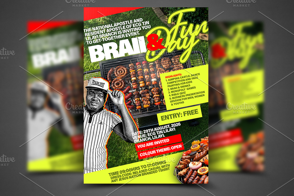 Church Braai & Fun Day Flyer Templat, a Social Media Template by church flyer templates (Photo 1 of 10)
