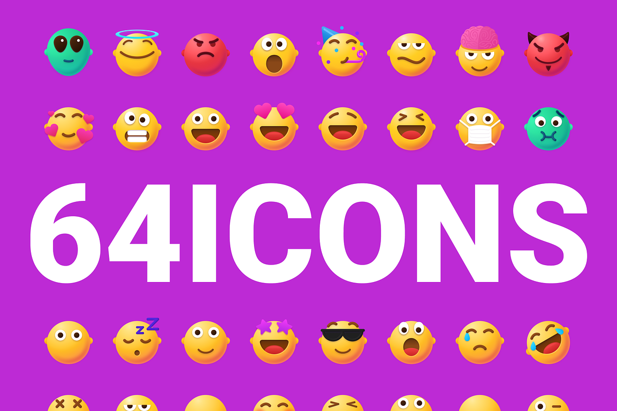 Vivid Emojis Icons Pack, an Outline Icon by Amazing Custom Icons (Photo 2 of 7)