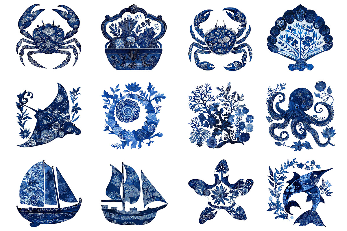 Preppy Coastal Ocean Clipart Bundle, a Seasonal Illustration by CitraGraphics (Photo 3 of 5)