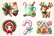 Cute Sweet Christmas Clipart PNG, an Illustration by Dream Creation (Thumbnail 6 of 7)