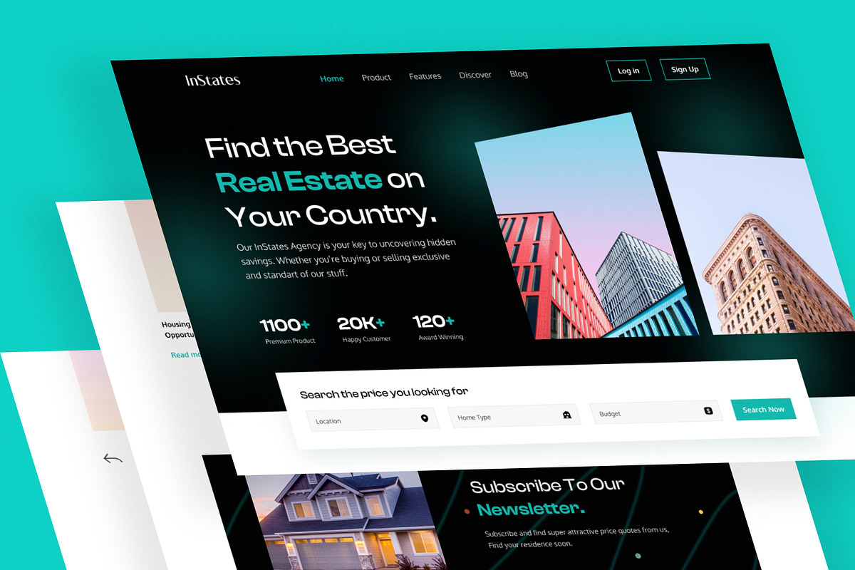Real Estate Landing Page Template, an UI Kit Template by Tanvir Ahammed Tamim (Photo 3 of 3)