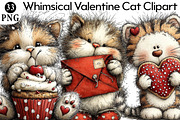 Whimsical Valentine Cat Clipart Bund, an Illustration by Daily.Designs (Thumbnail 1 of 8)