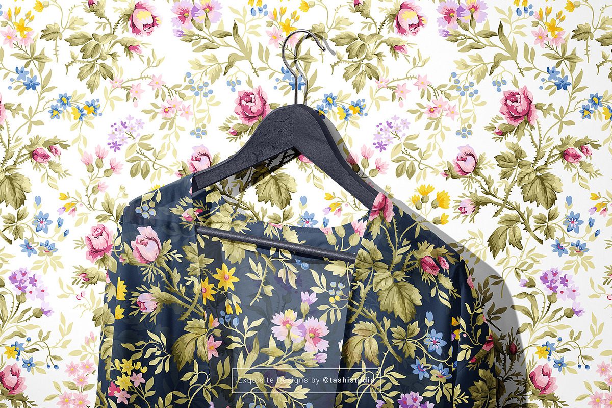 Celia Vintage Floral Seamless Prints, a Pattern Graphic by Pink Linen (Photo 11 of 13)