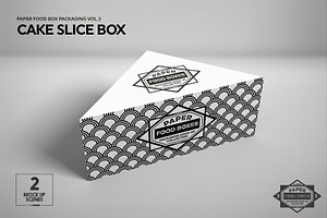 Cake Slice Box Packaging Mockup