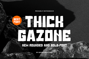 Thick Gazone - Rounded Font, a Sans Serif Font by QR Design Studio