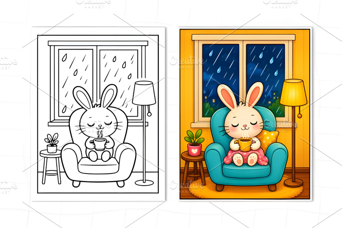 Warm & Happy Spaces Coloring Book, a Decorative Illustration by Design Station (Photo 7 of 7)
