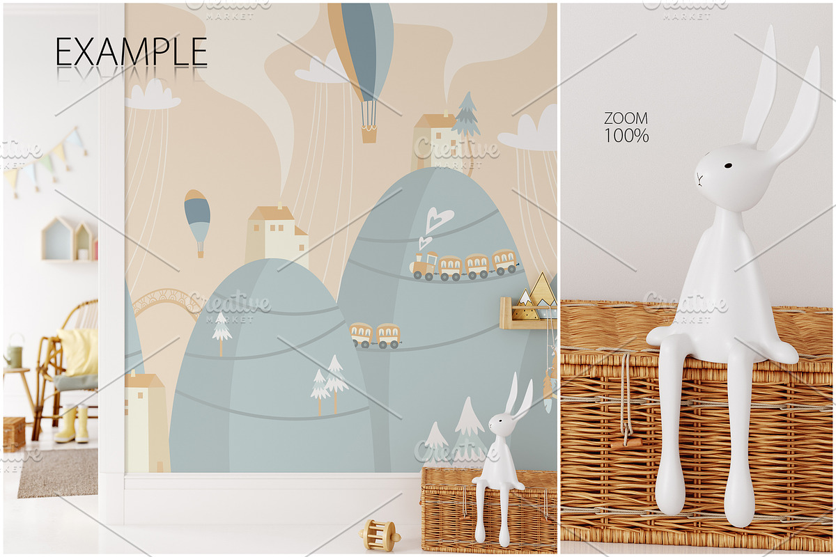 Kids Frames & Wall Mockup Bundle - 6, a Print Template by Yuri-U (Photo 13 of 28)