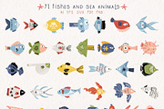 FOLK UNDERWATER - VECTOR KIT, a Decorative Illustration by My Space Garden (Thumbnail 5 of 16)