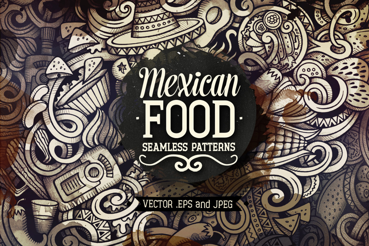 Mexican Food Graphics Patterns, a Pattern Graphic by BALABOLKA (Photo 1 of 6)