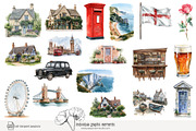 100 watercolour England clip art, a Person Illustration by Poppy Lane Studio (Thumbnail 3 of 10)