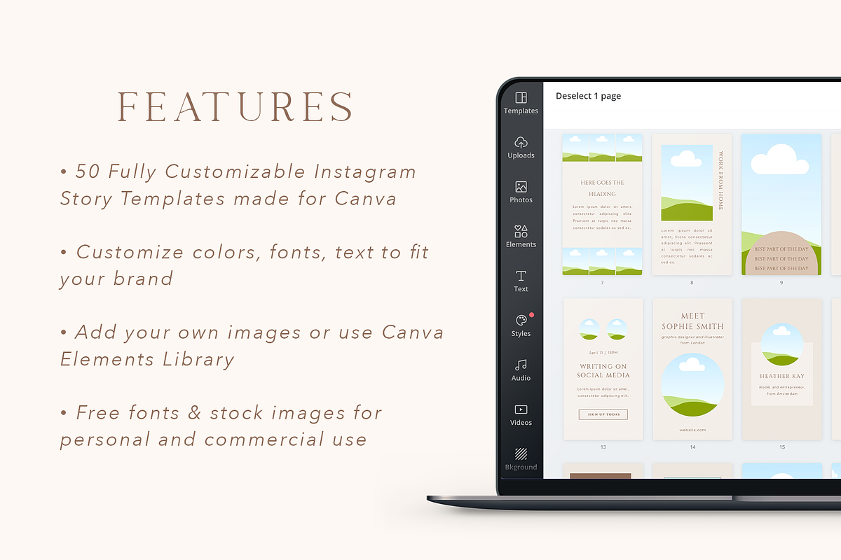 Instagram Stories Pack for Canva, a Social Media Template by Blog&Glow (Photo 5 of 7)