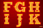 Vector Retro style light letters, a Decorative Illustration by Tashal (Thumbnail 3 of 15)