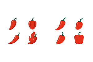 Collection of colorful red chili, a Food Illustration by ZinetroN