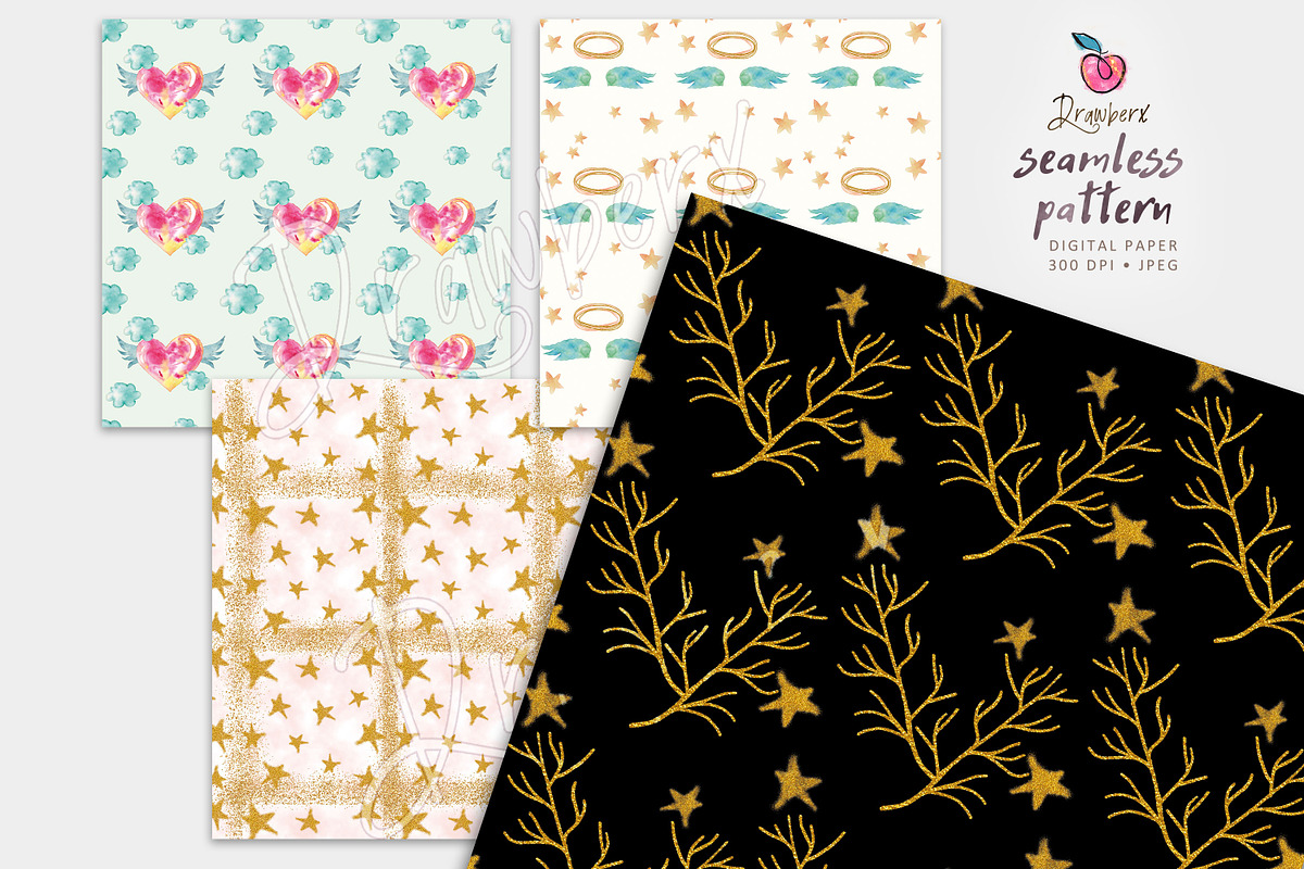 Little Angel Seamless Paper Pack 001, a Pattern Graphic by Drawberx (Photo 5 of 10)