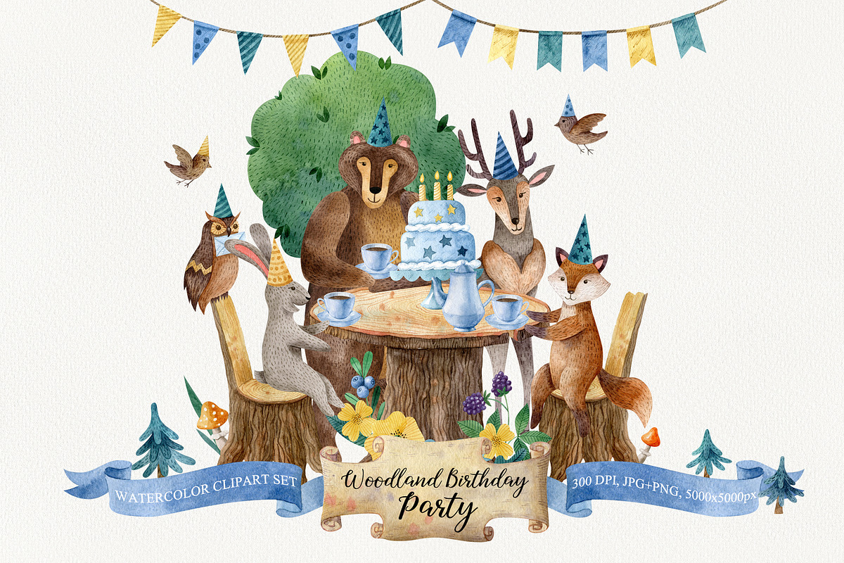 Woodland Birthday Party, an Animal Illustration by Natalia Fedorova (Photo 1 of 10)